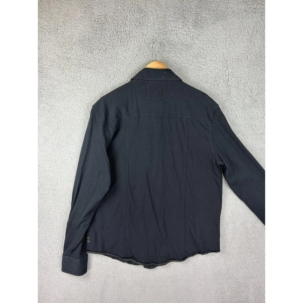 Banana Republic Shirt Mens Large Black Long Sleeve Button Front Pockets Casual